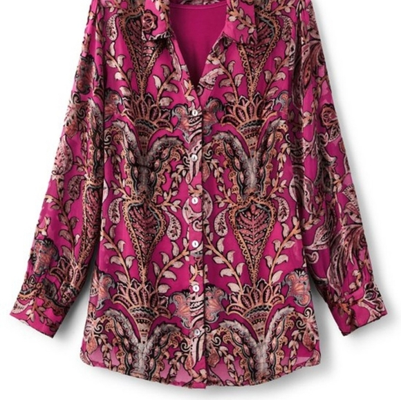 Soft Surroundings Bellarosa Velvet Tunic Large New - Picture 5 of 8